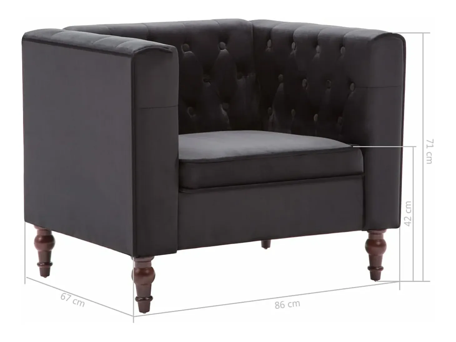 Sillón de terciopelo negro