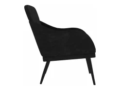 Sillón de terciopelo negro 63x76x80 cm