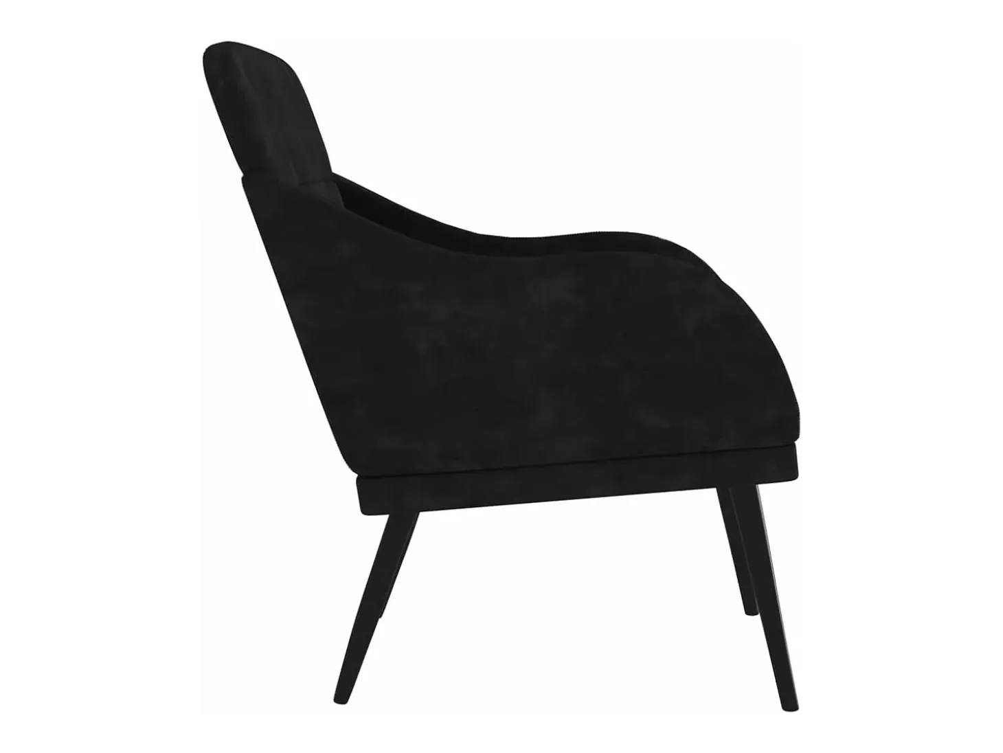 Sillón de terciopelo negro 63x76x80 cm