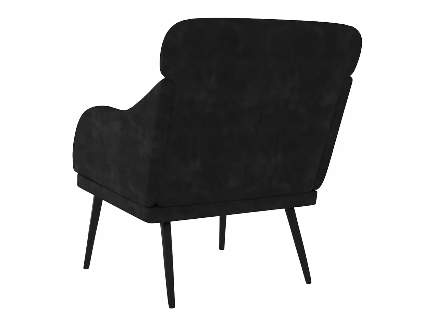 Sillón de terciopelo negro 63x76x80 cm