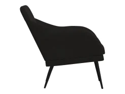 Sillón de terciopelo negro 63x76x80 cm