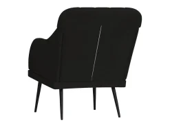 Sillón de terciopelo negro 63x76x80 cm