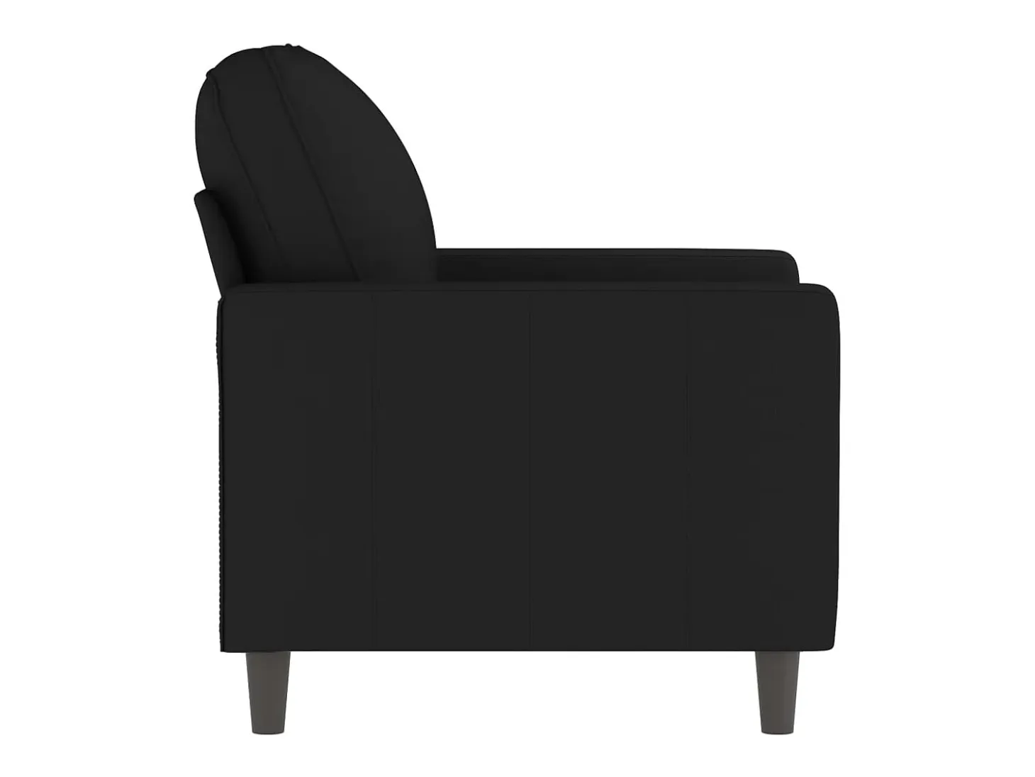 Sillón de terciopelo negro de 60 cm