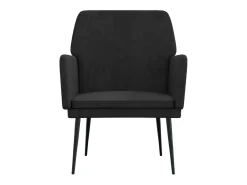 Sillón de terciopelo negro 62x79x79 cm