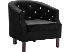 Sillón de terciopelo negro ES12504