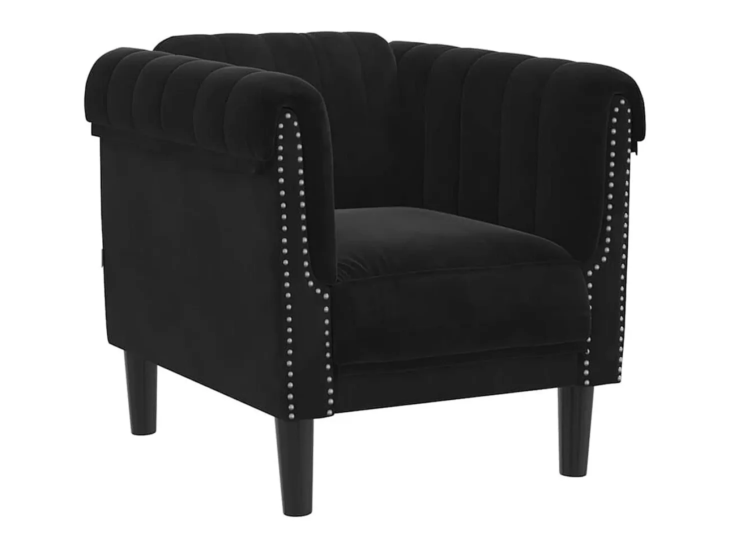 Sillón de terciopelo negro