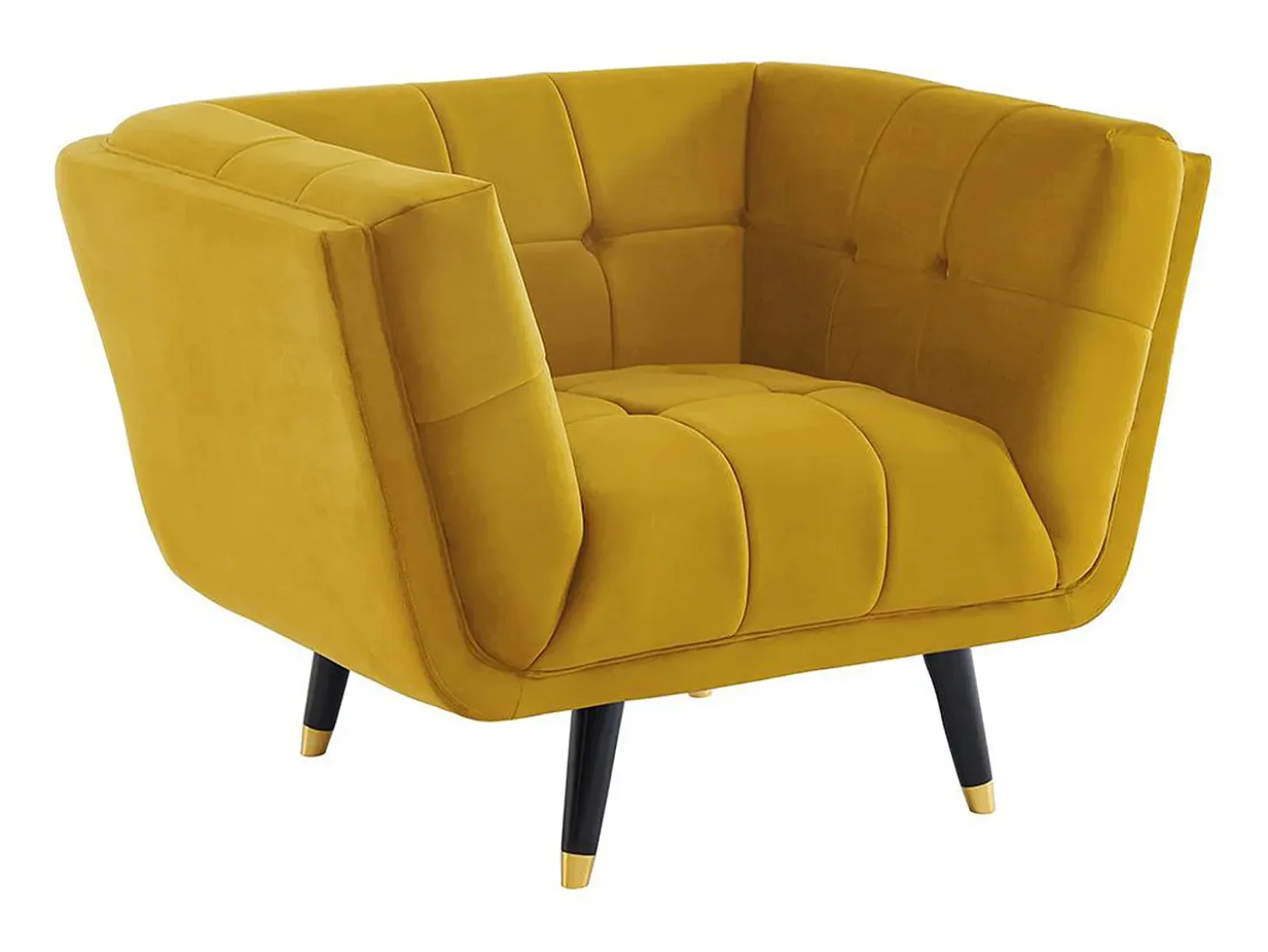 Sillón de terciopelo ocre - SAMANTHA II