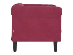 Sillón de terciopelo rojo tinto