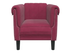 Sillón de terciopelo rojo tinto