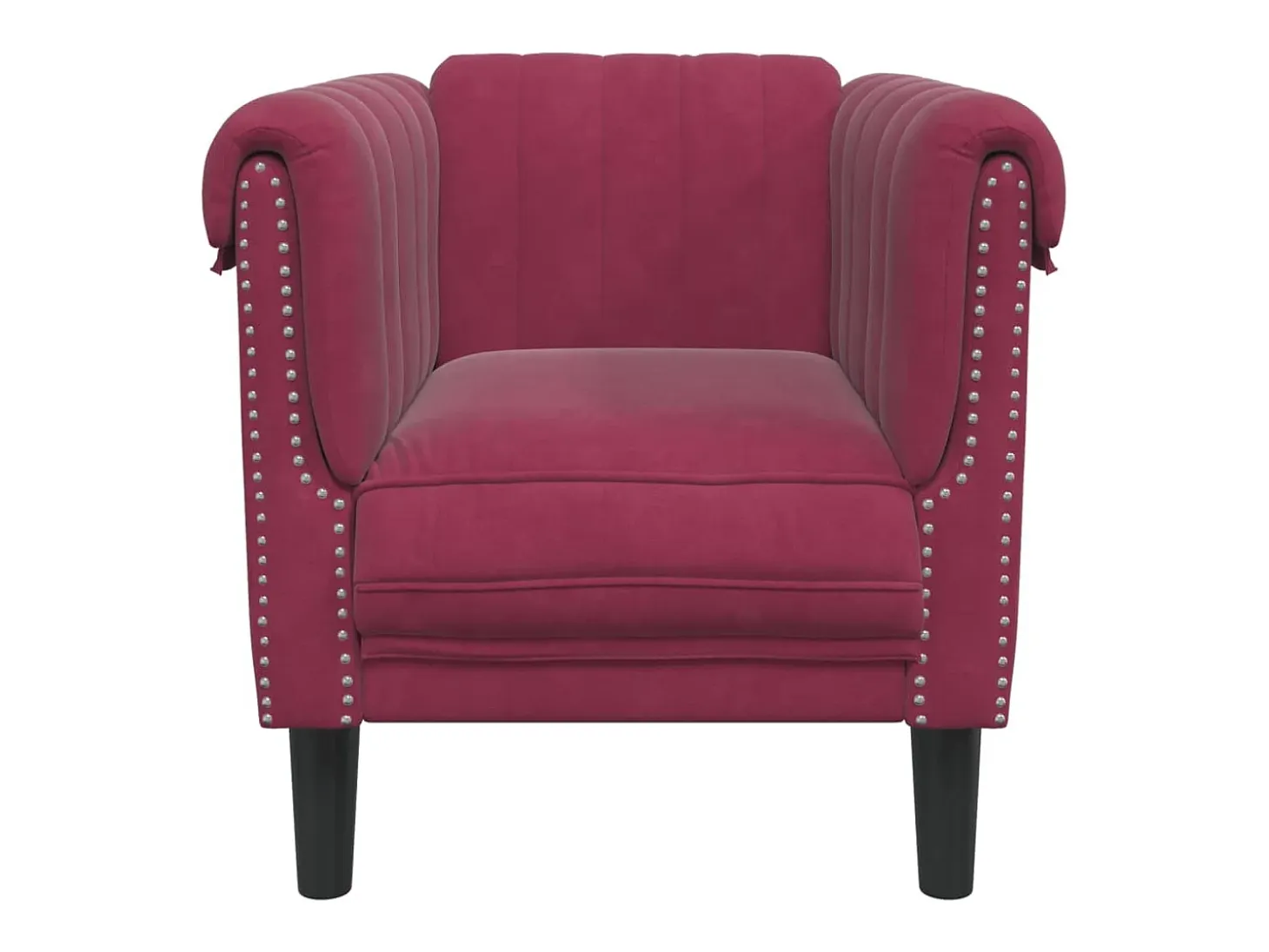 Sillón de terciopelo rojo tinto