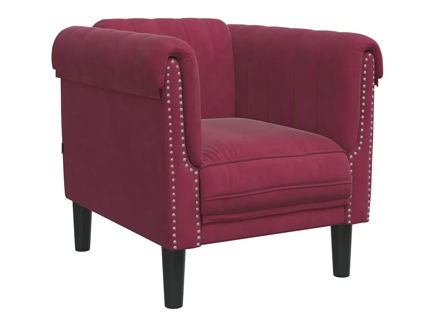 Sillón de terciopelo rojo tinto