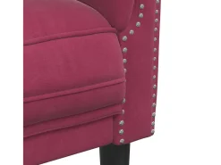 Sillón de terciopelo rojo tinto