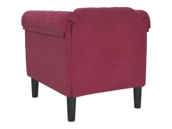 Sillón de terciopelo rojo tinto