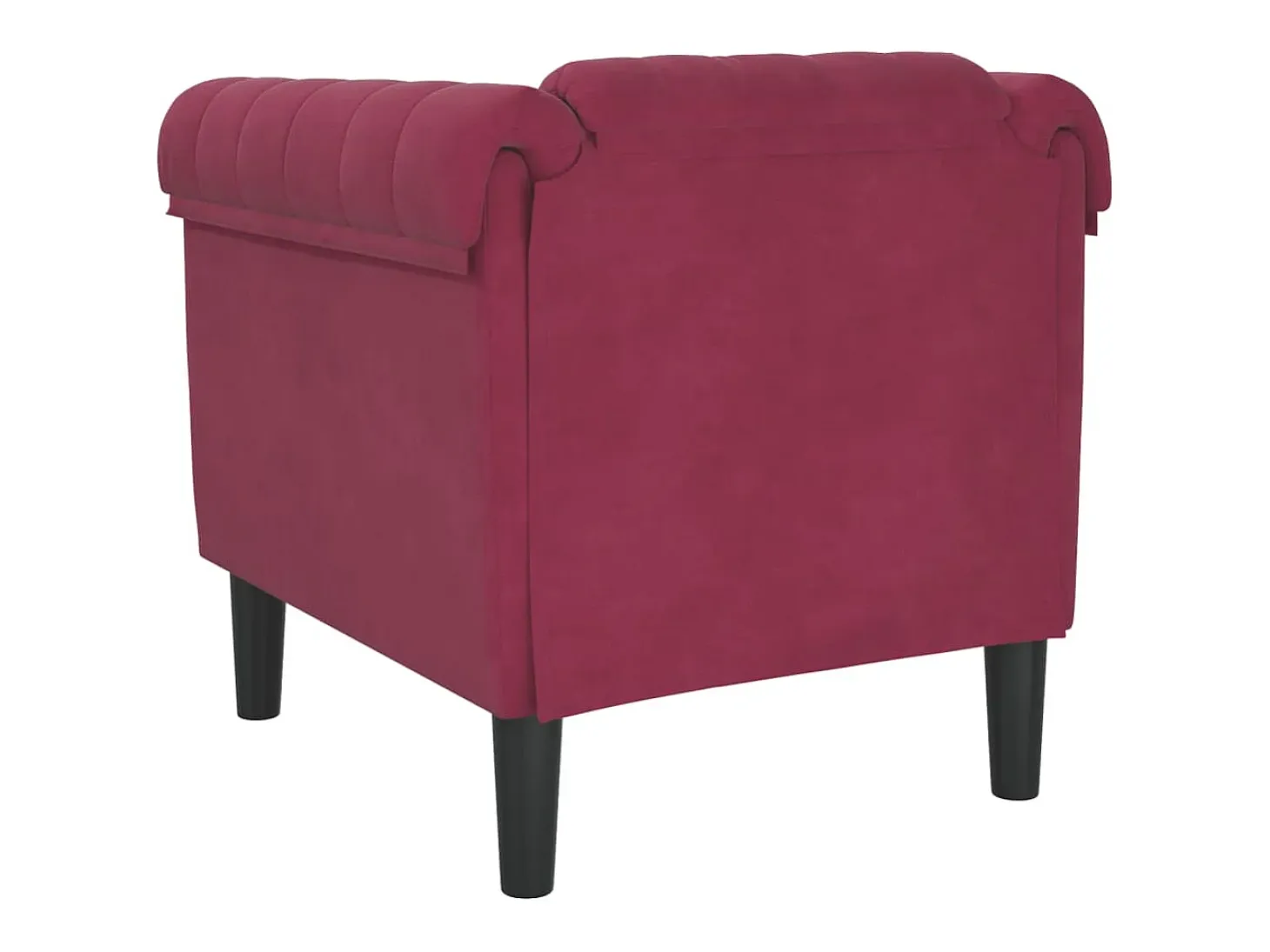 Sillón de terciopelo rojo tinto