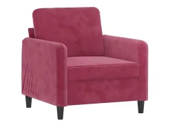 Sillón de terciopelo rojo tinto 60 cm