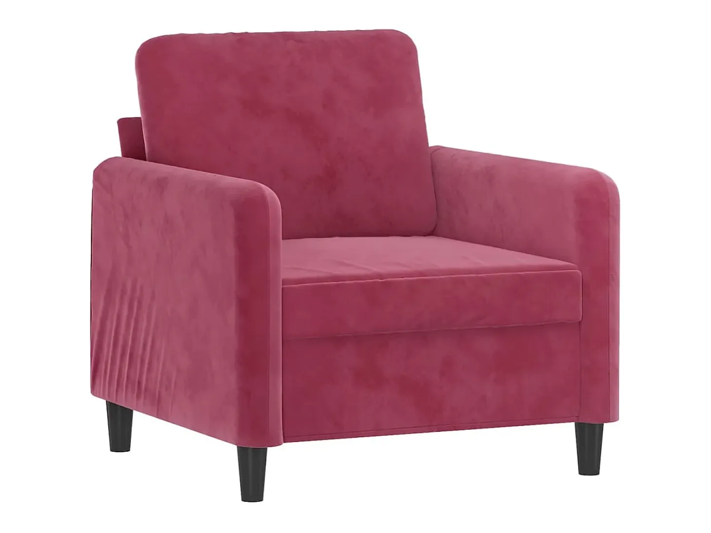 Sillón de terciopelo rojo tinto 60 cm