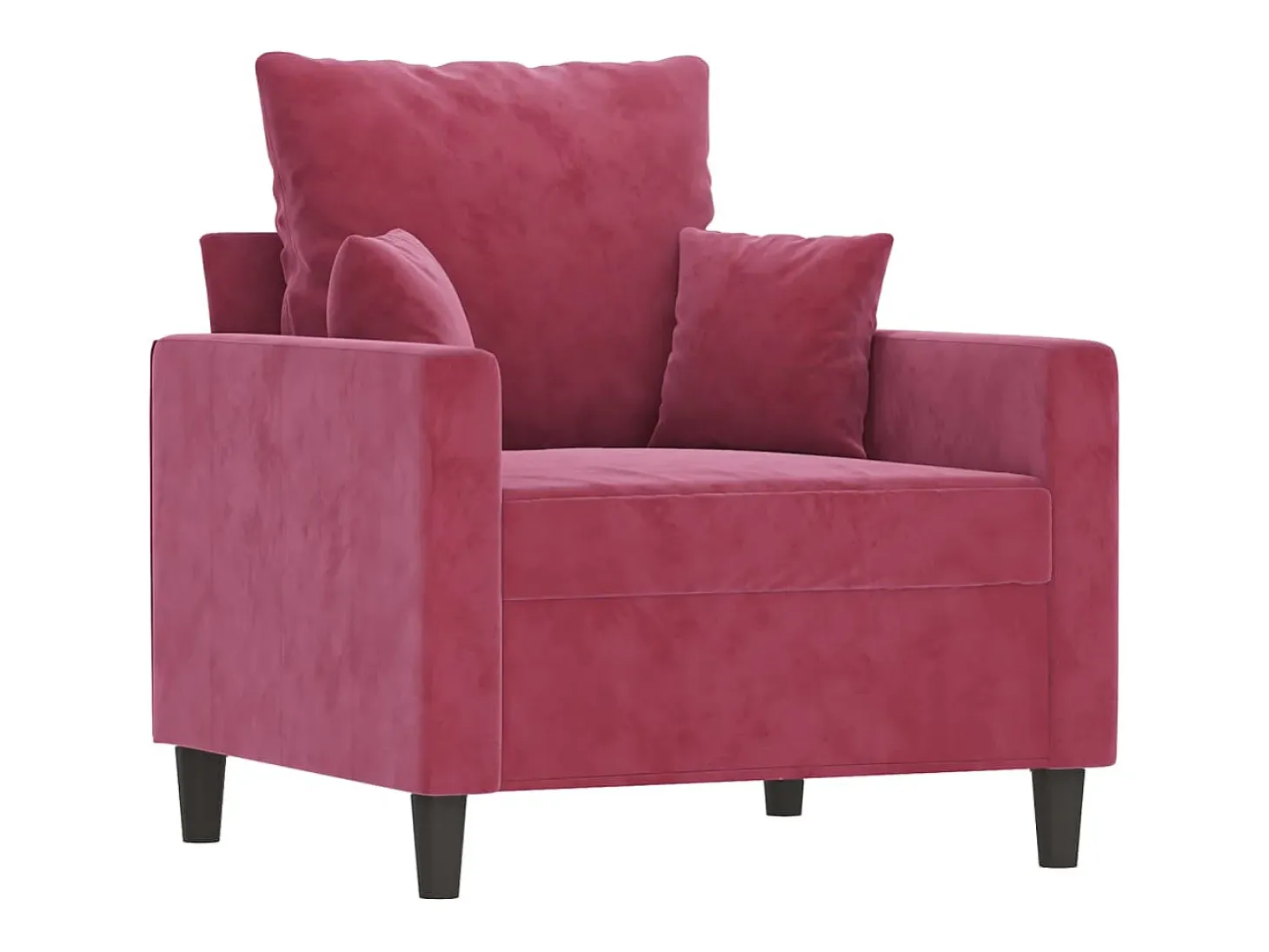 Sillón de terciopelo rojo tinto 60 cm