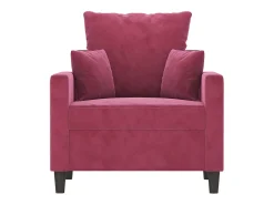 Sillón de terciopelo rojo tinto 60 cm