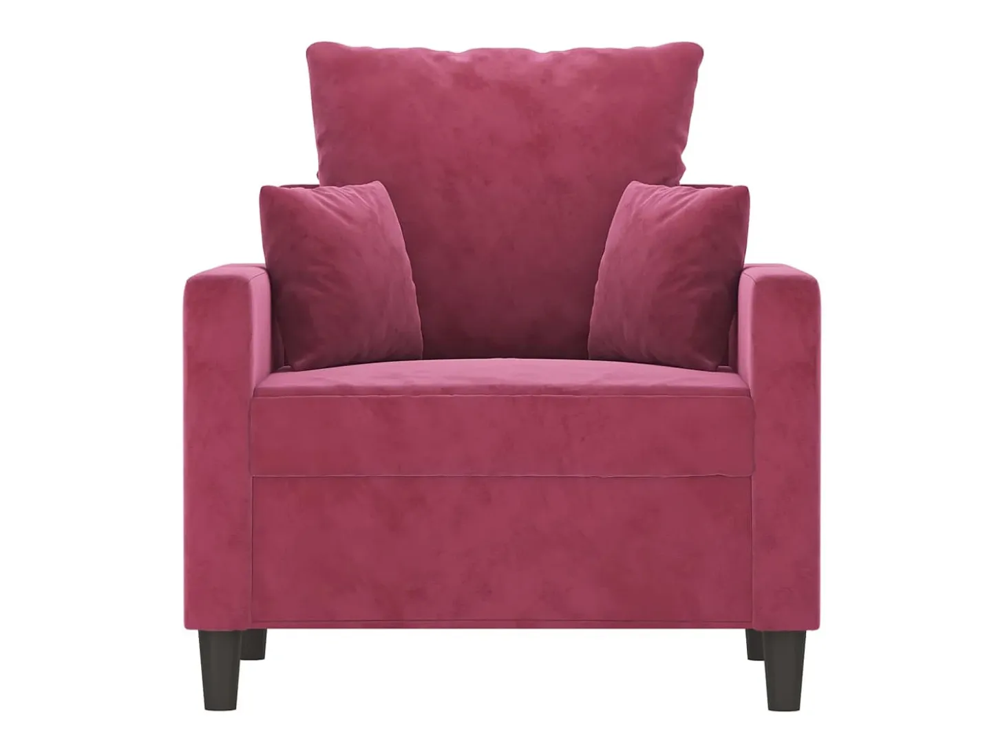 Sillón de terciopelo rojo tinto 60 cm