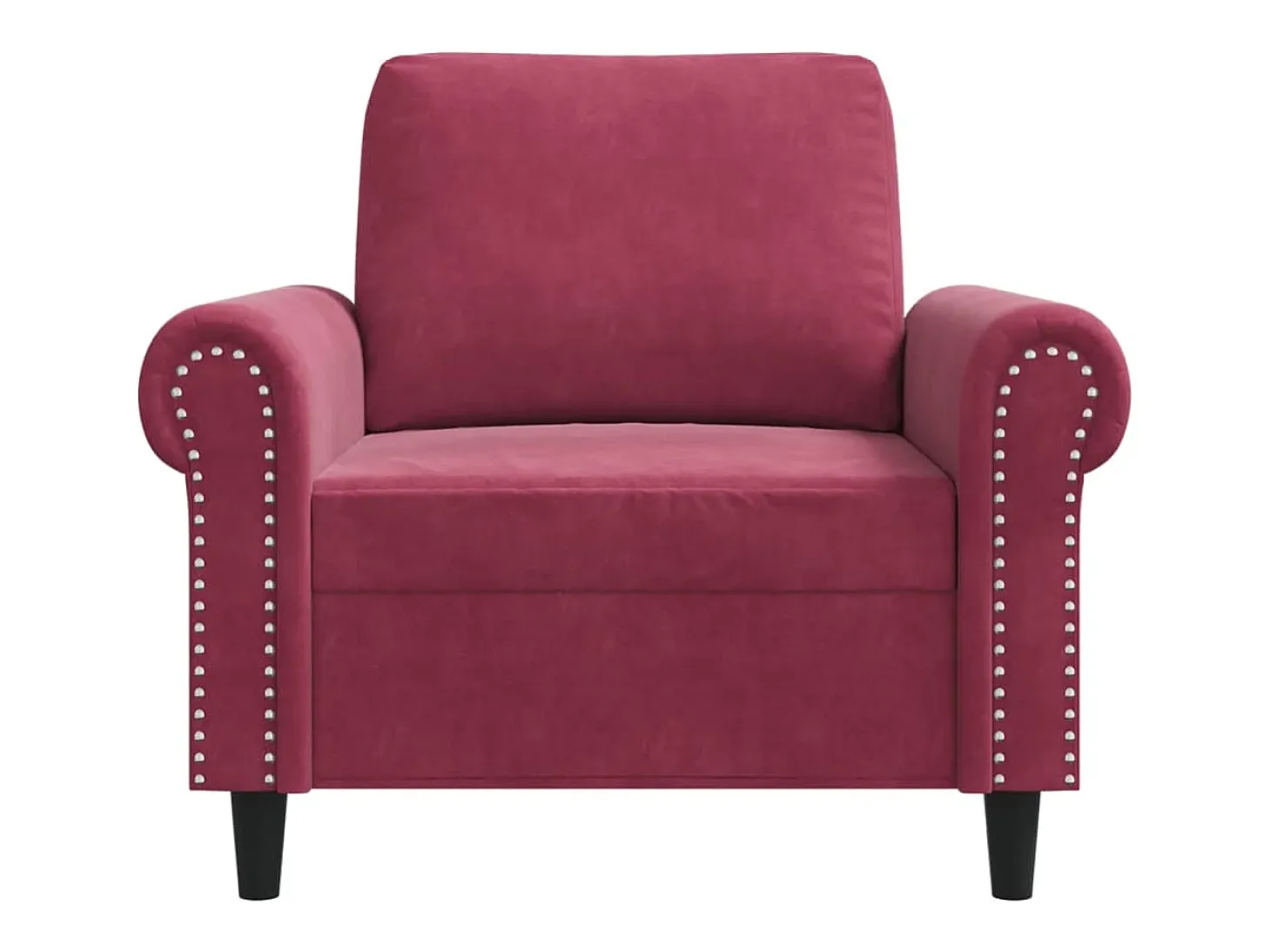 Sillón de terciopelo rojo tinto 60 cm