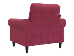 Sillón de terciopelo rojo tinto 60 cm