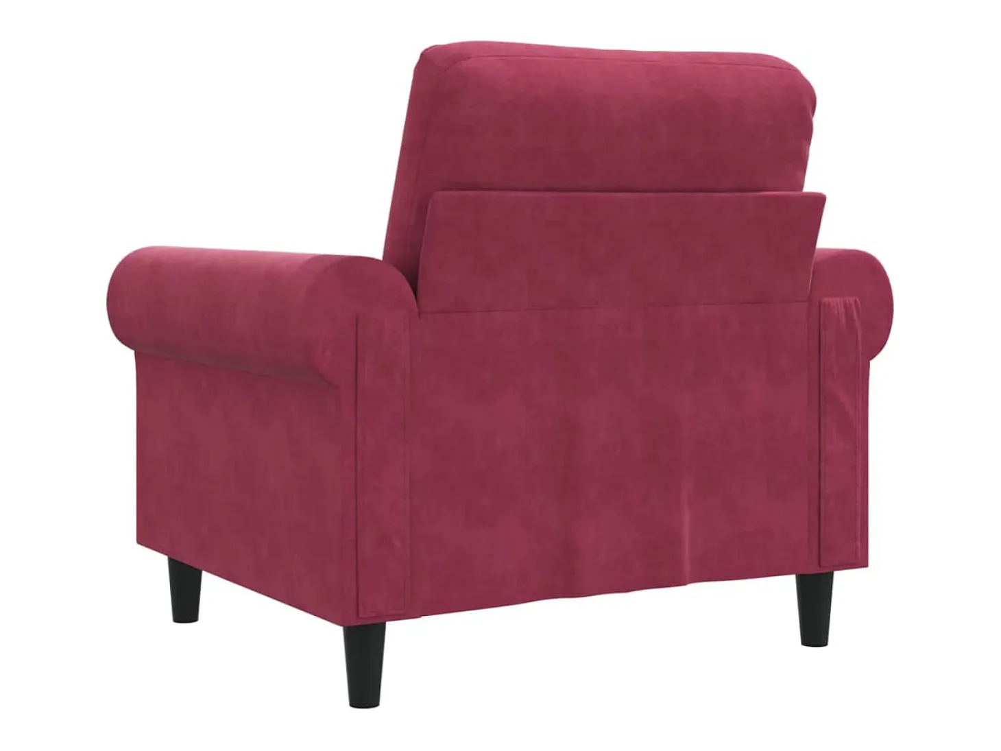 Sillón de terciopelo rojo tinto 60 cm