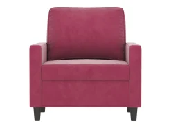 Sillón de terciopelo rojo tinto 60 cm