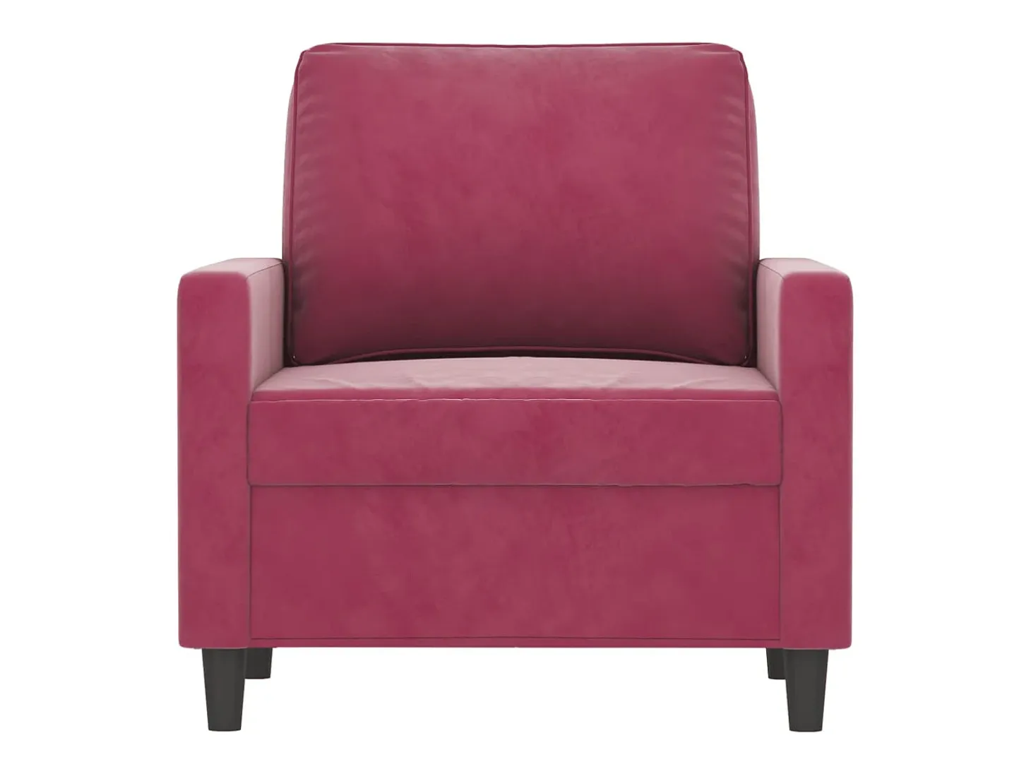 Sillón de terciopelo rojo tinto 60 cm