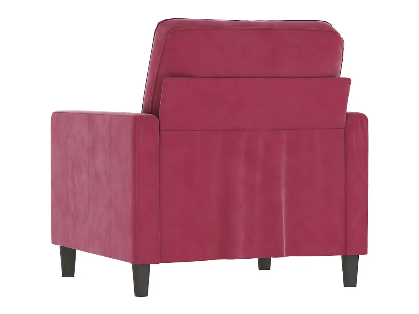 Sillón de terciopelo rojo tinto 60 cm
