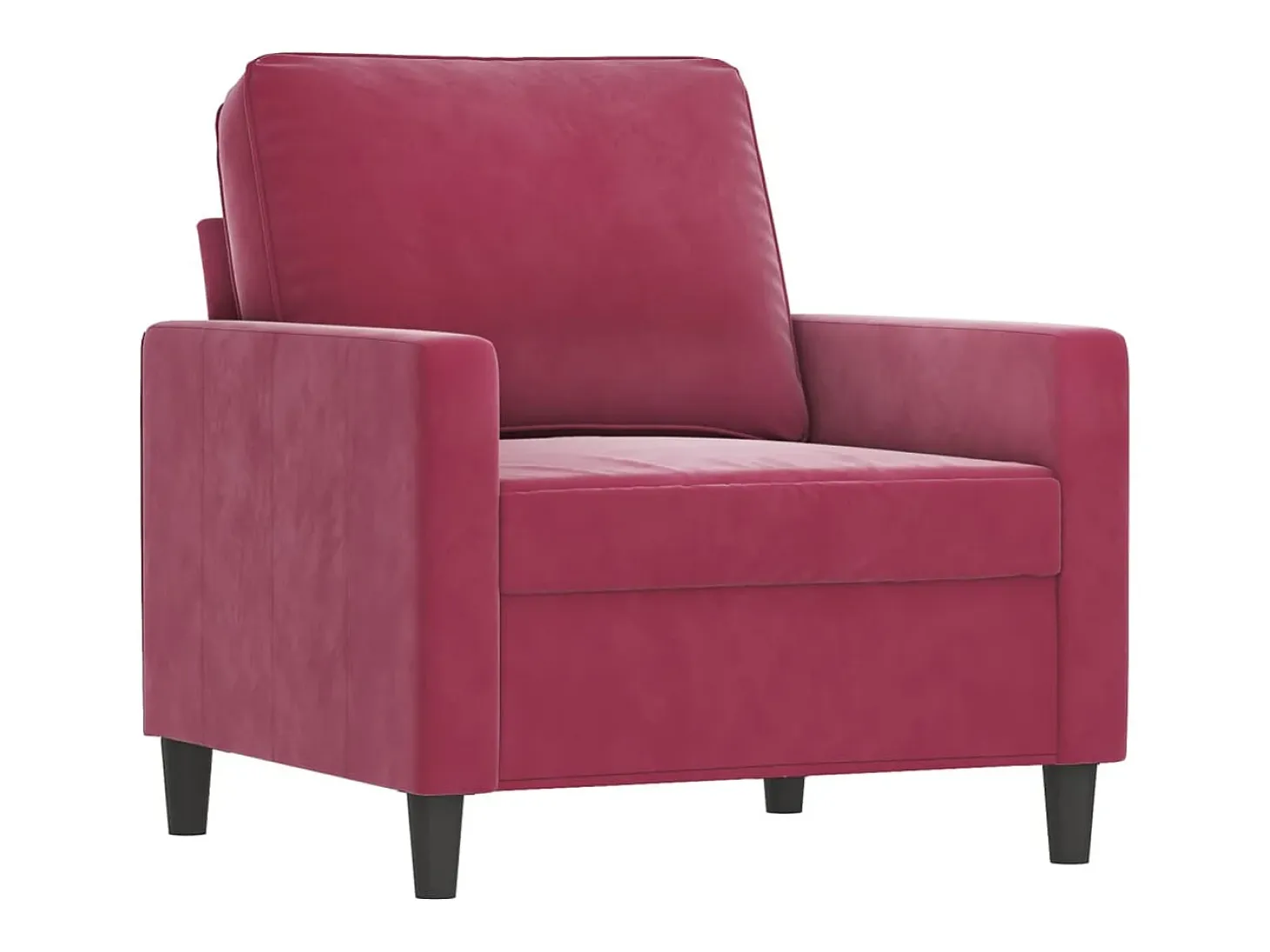 Sillón de terciopelo rojo tinto 60 cm