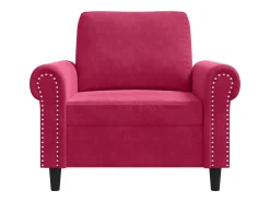Sillón de terciopelo rojo tinto 60 cm