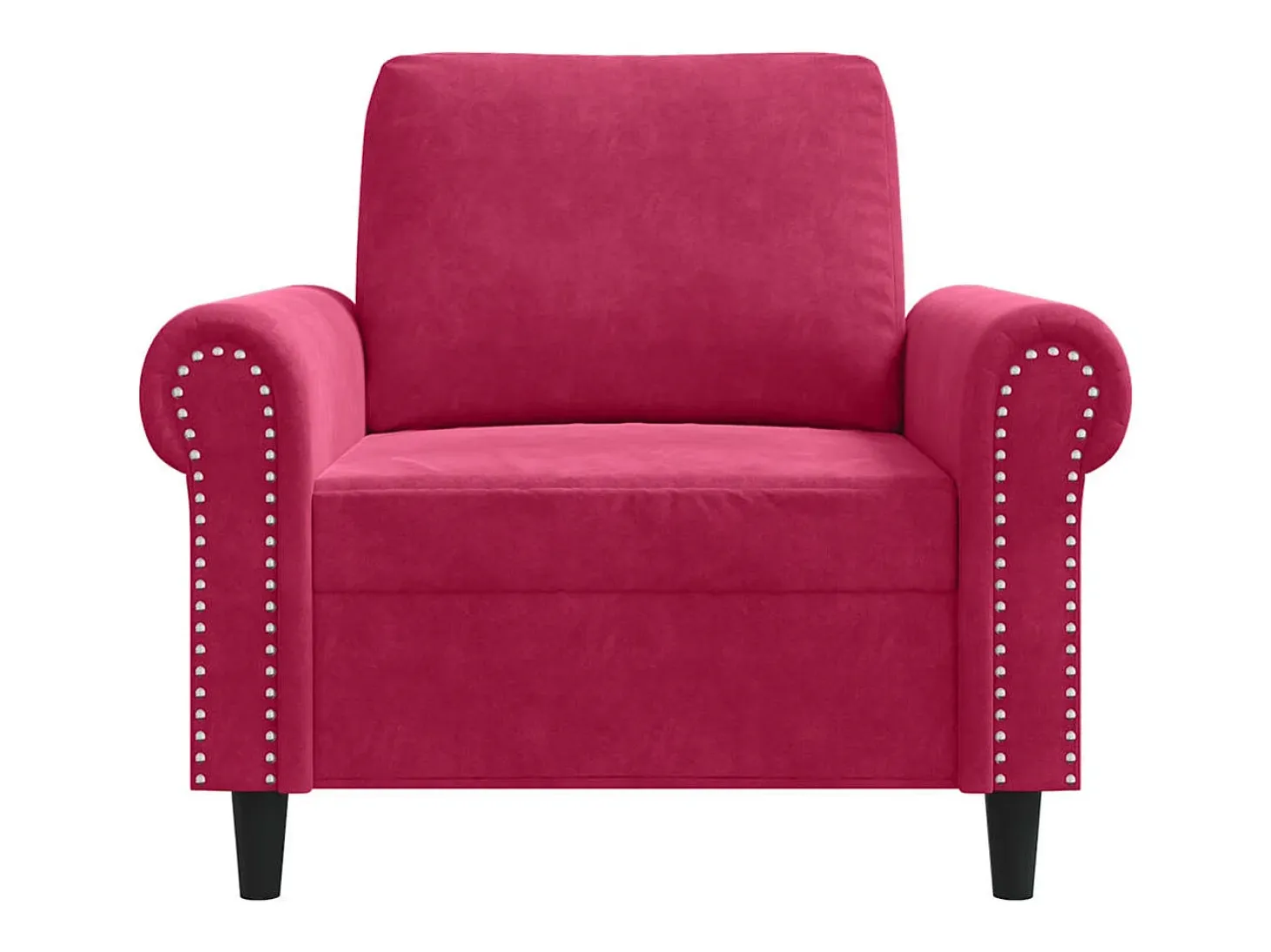 Sillón de terciopelo rojo tinto 60 cm