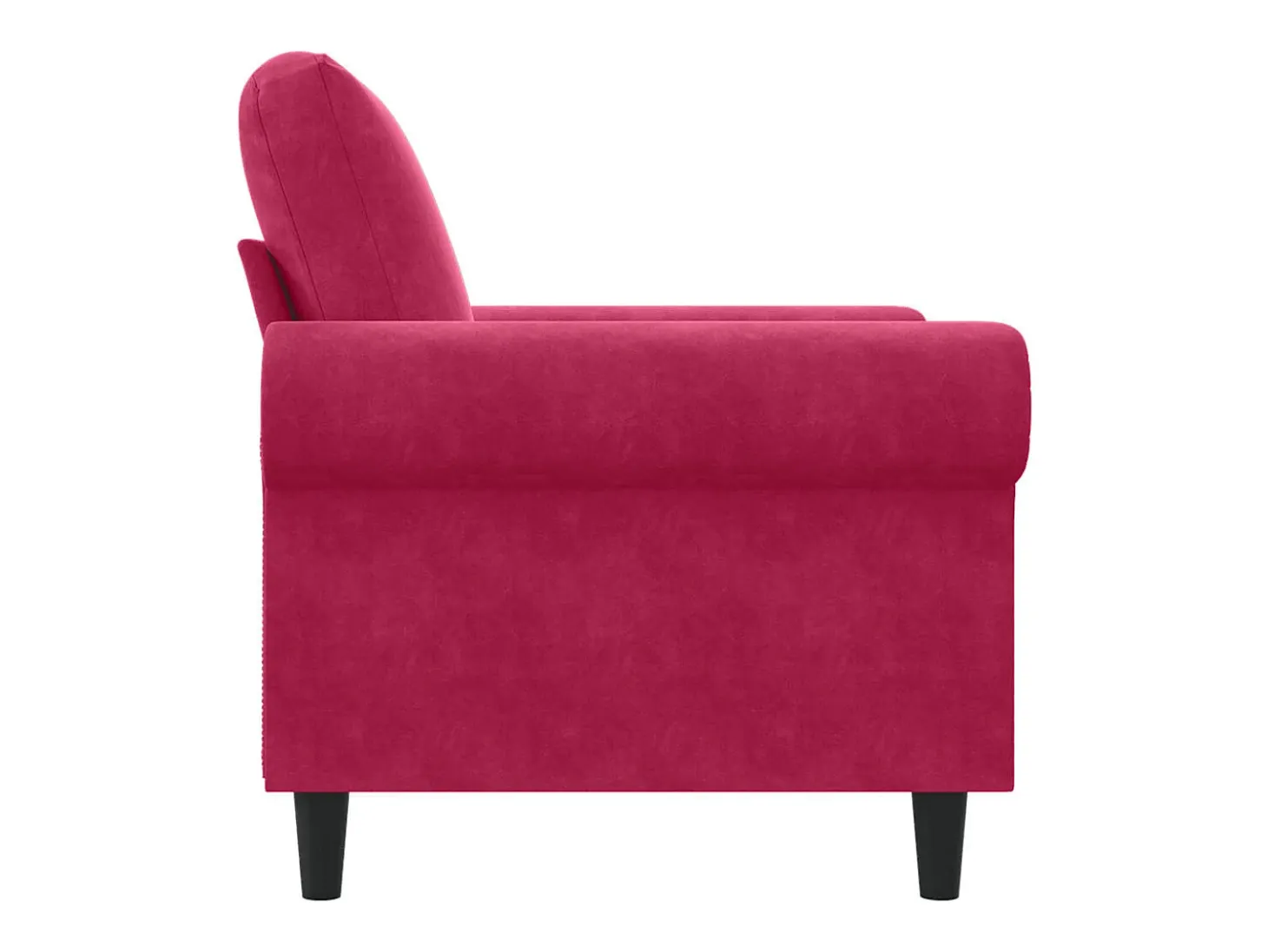 Sillón de terciopelo rojo tinto 60 cm
