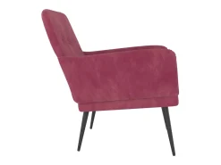 Sillón de terciopelo rojo tinto 62x79x79 cm