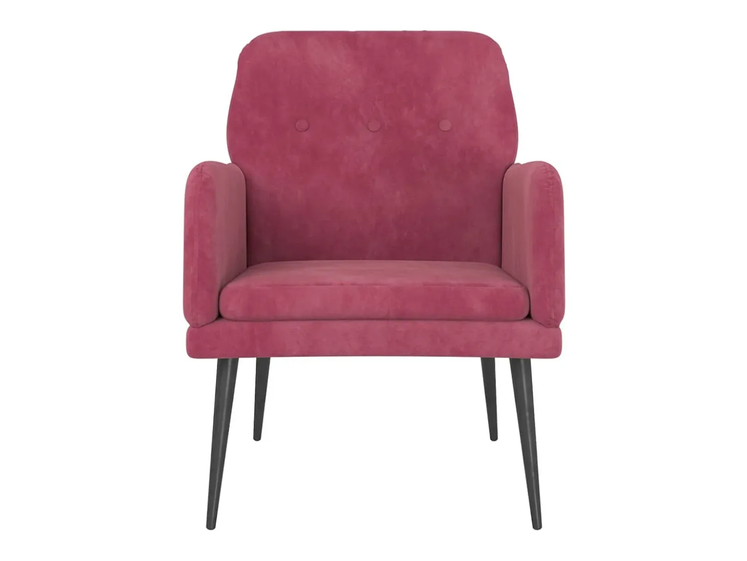 Sillón de terciopelo rojo tinto 62x79x79 cm