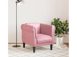 Sillón de terciopelo rosa