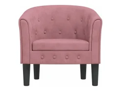 Sillón de terciopelo rosa