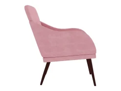 Sillón de terciopelo rosa 63x76x80 cm