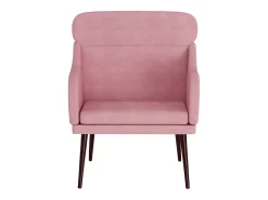 Sillón de terciopelo rosa 63x76x80 cm
