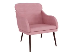 Sillón de terciopelo rosa 63x76x80 cm
