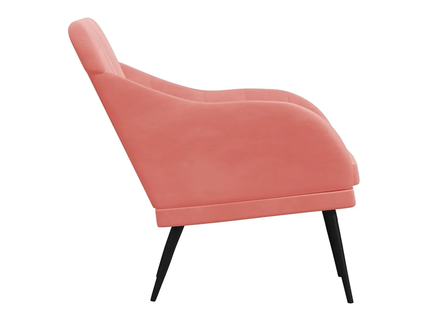 Sillón de terciopelo rosa 63x76x80 cm