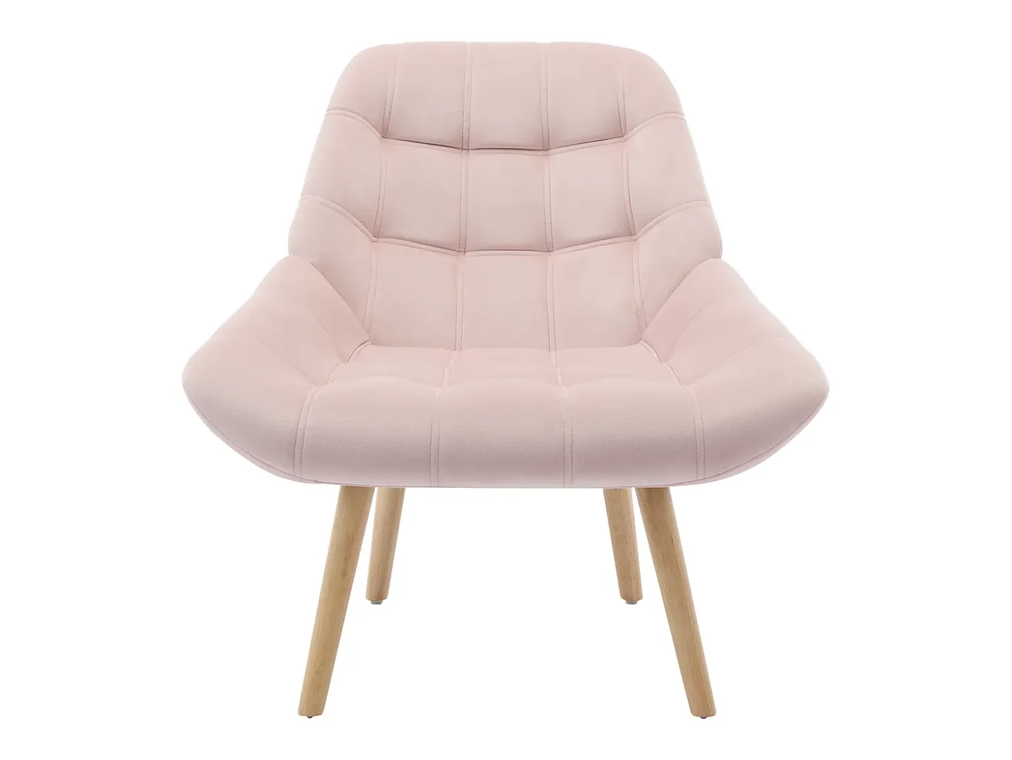Sillón de terciopelo rosa estilo escandinavo capitoné LUOSTO