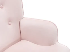 Sillón de terciopelo rosa de estilo escandinavo VATELY
