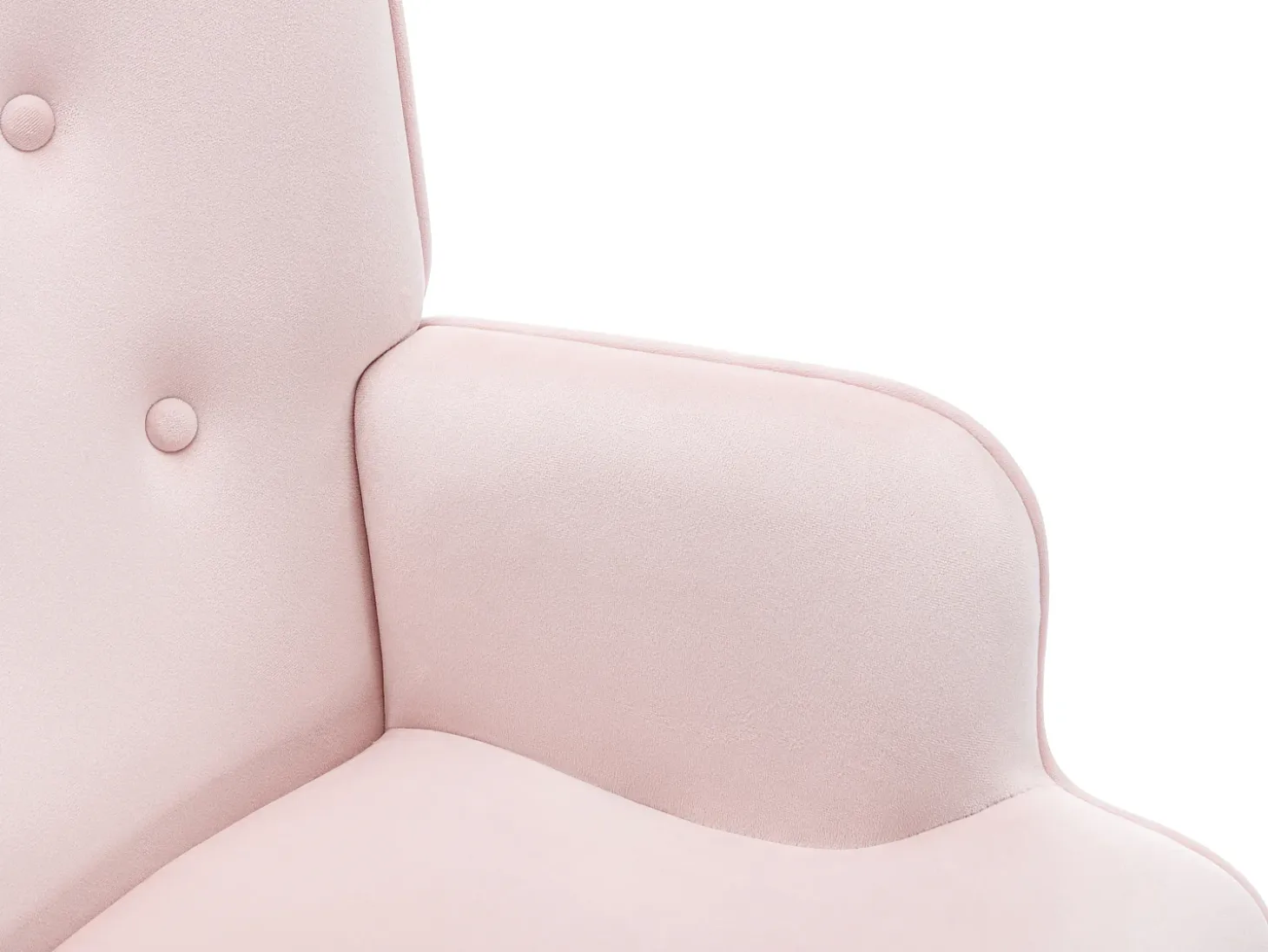 Sillón de terciopelo rosa de estilo escandinavo VATELY