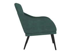 Sillón de terciopelo verde oscuro 63x76x80 cm