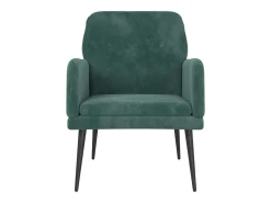 Sillón de terciopelo verde oscuro 62x79x79 cm
