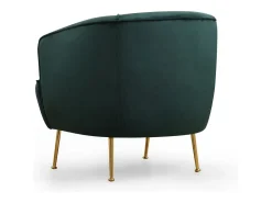 Sillón de terciopelo verde DAVIS - Patas doradas - Cómodo y elegante