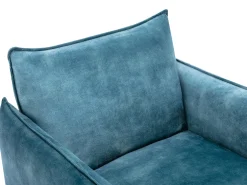 Sillón de terciopelo verde azulado estilo contemporáneo patas de metal negros JOEL