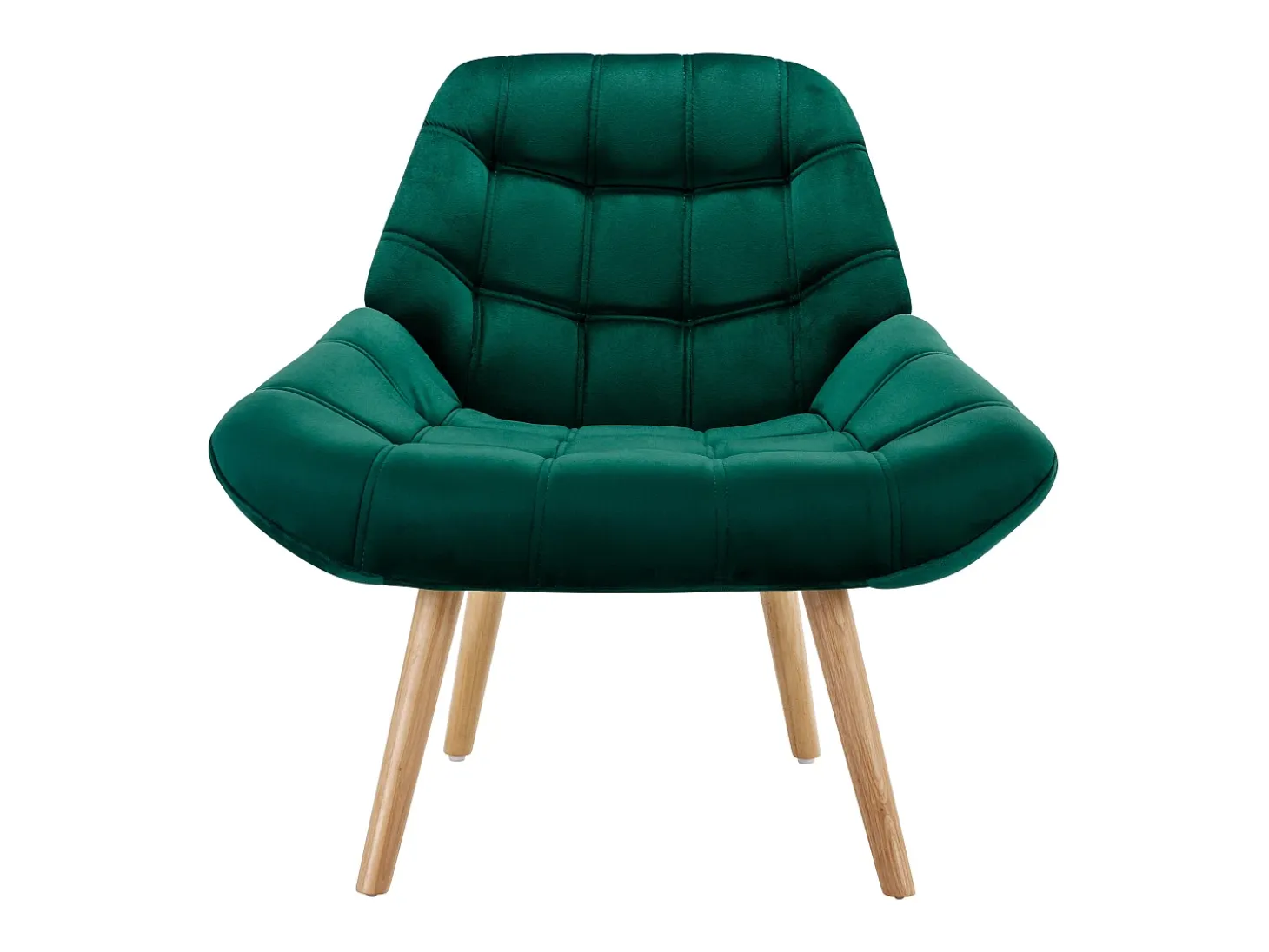 Sillón de terciopelo verde estilo escandinavo capitoné LUOSTO
