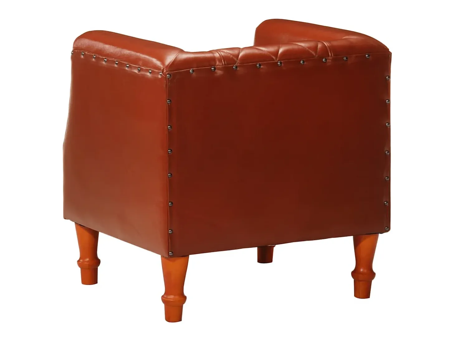 Sillón diseño de cubo cuero de cabra auténtico marrón